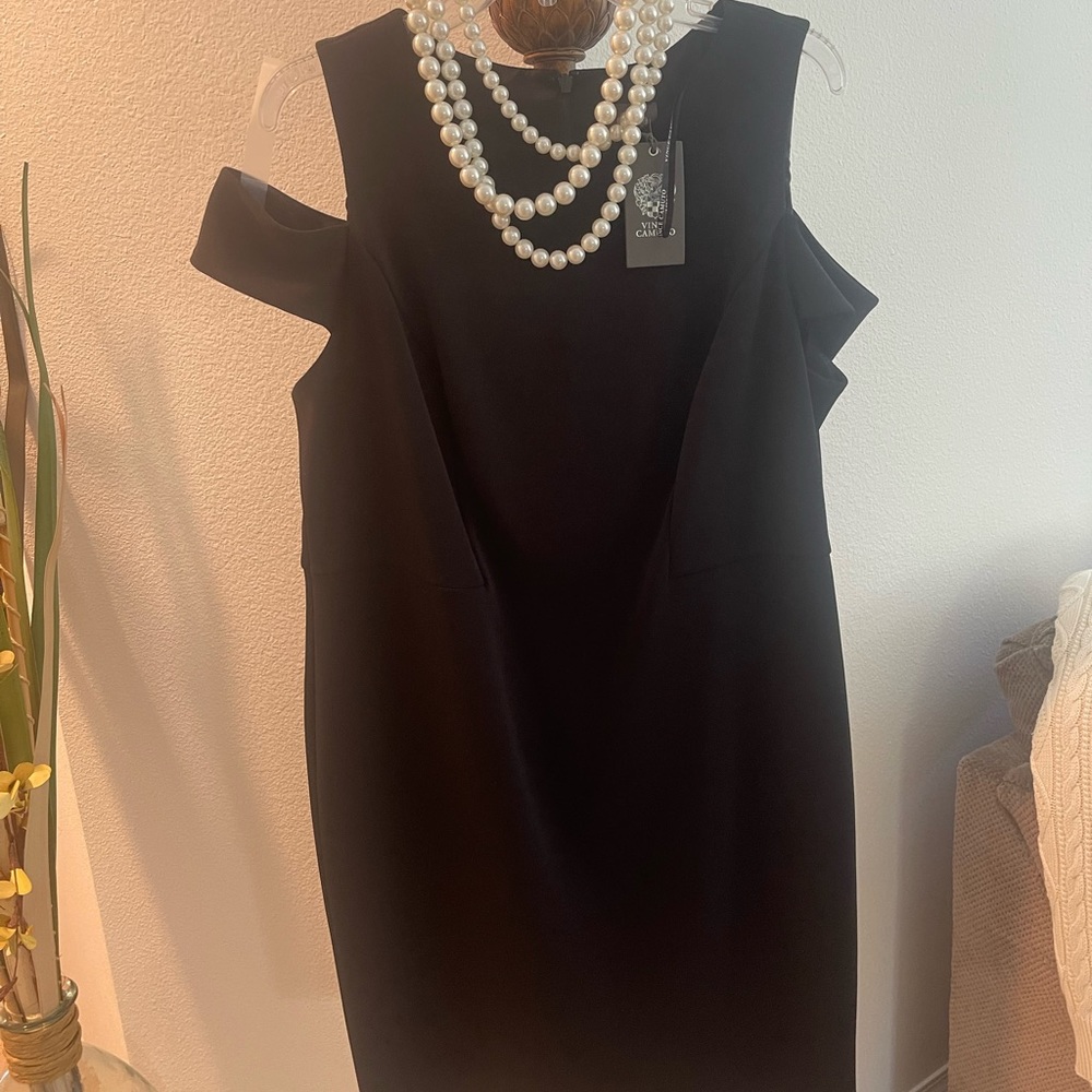 Vince Camuto LBD Little Black Dress 14W NWT